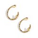 Hot style glass drill ear clip earrings with s-shaped alloy